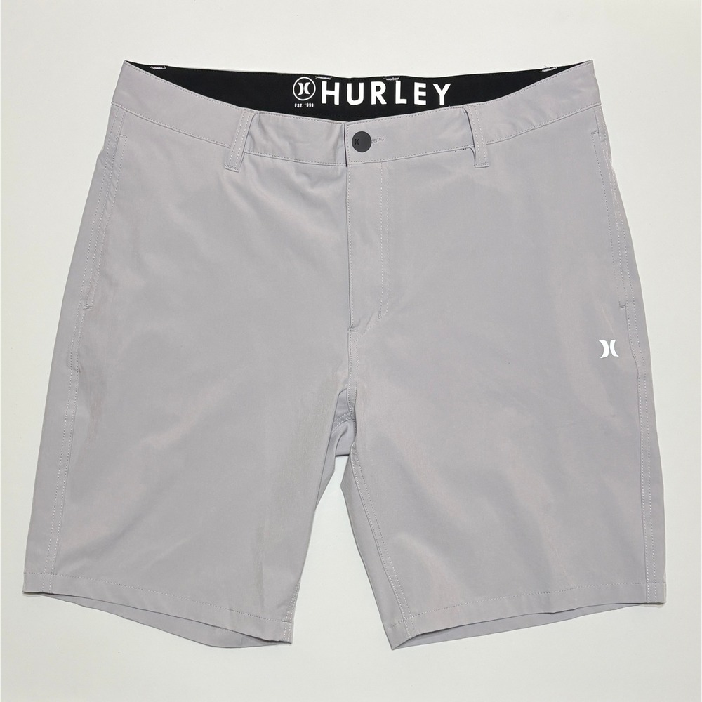 Hurley Mens Performance Hybrid Chino Shorts Size 36 Gray Stretch Golf Walk Coach